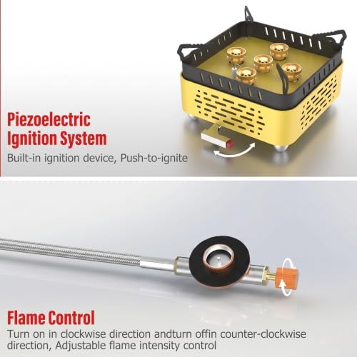 Veralune Portable Dual Fuel Camping Stove, Lightweight Camp Stove, 9800W Powerful Camping Gas Stove with Carrying Box, Piezo Ignition, Windproof, for Outdoor Camping Cooking Hiking and Picnic - Image 4