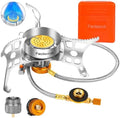3900W Portable Windproof Camping Stove Gas Cooking Burner, Lightweight Propane Burners with Piezo Ignition and Carrying Bag for Outdoor Backpacking Picnic Hiking by Facitsolvit