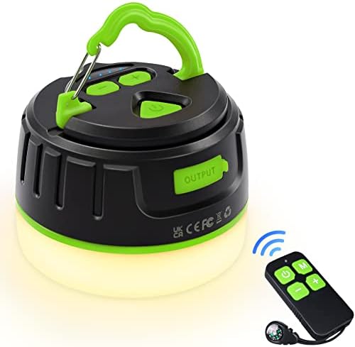 Sinvitron LED Camping Lantern Rechargeable with Remote Control - 1000LM 150H Runtime Tent Light, 5200mAh Water-Resistant Emergency Light for Hurricane Power Outages, Hiking Home by Sinvitron