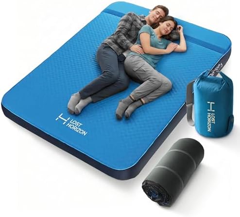 Lost Horizon Self-Inflating Foam Camping Mattress, Queen, 3" Thick by LOSTHORIZON