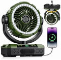 9-Inch Rechargeable Camping Fan 【Auto-Oscillating, Max 60H】20000mAh Portable Battery Powered Operated Fan,Light,Timer,Hook,Outdoor Tent Fans for Patios,Beach,Fishing,Emergency,Camping Gear Essentials by Ausic