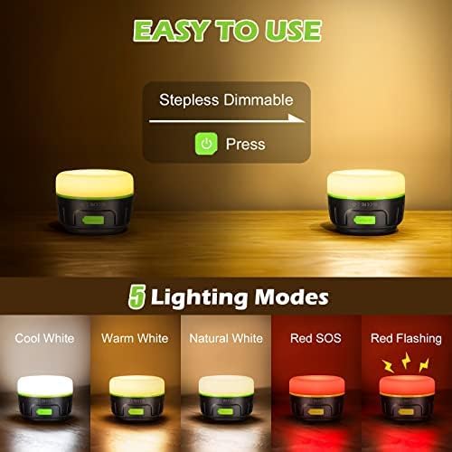 Sinvitron LED Camping Lantern Rechargeable with Remote Control - 1000LM 150H Runtime Tent Light, 5200mAh Water-Resistant Emergency Light for Hurricane Power Outages, Hiking Home - Image 4