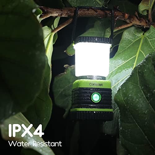 Consciot 1000LM Battery Powered LED Camping Lantern, 4 Light Mode, Dimmable - Image 6