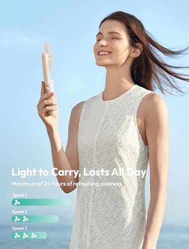 Aecooly Slim Portable Fan, Thin Handheld Fan, USB Rechargeable - Image 4
