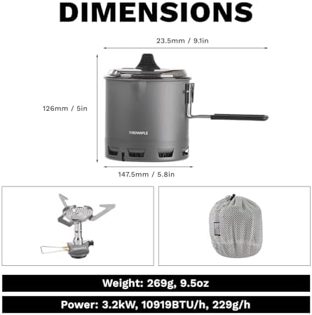 Fire-Maple Petrel G2 Pot & Greenpeak 1 Gas Stove Camping Cooking Set - Image 3