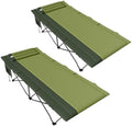 Timber Ridge Extra Wide Heavy Duty Camping Cot for Adult, Easy Set Up Oversized Sleeping Cot with Carry Bag for Camping, Travel and Outdoors, Support up to 450lbs, Green, 2 Pack by TIMBERRIDGE