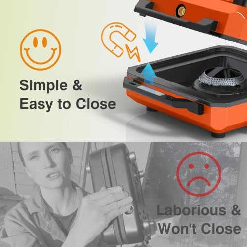 ODSD 2 Burner Camping Stove with Windshield, 20000 BTU Propane Camp Stove, Portable Folding Gas Stove, Camping Essentials Gears Includes Frying Pan, Coffee Stand & Carry Bag (Orange) - Image 3