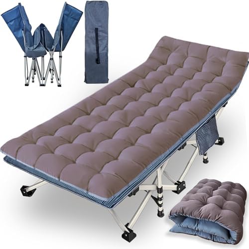 Oversized Camping Cot with Mattress 79"L x 32"W x 18"H Load 900LBS by NESDCC