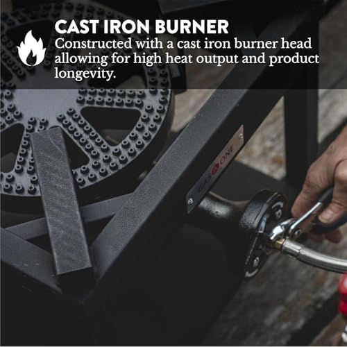 GasOne B-5350A Propane Burner Cooker, Heavy-Duty Outdoor Gas Stove with Steel-Braided Regulator Hose for Turkey Frying & Outdoor Cooking - Image 5