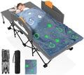 Suteck Kids Camping Cot, Comfortable Toddler Cots Bed with Blanket by Suteck