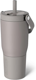 BrüMate Resa 25oz 100% Leakproof Travel Tumbler with Handle & Straw | Flexible SoftSip Straw | Silicone Sleeve for Durability | Stainless Steel | Cup Holder & Travel Friendly Water Bottle | (Mocha) by Br%C3%BCMate
