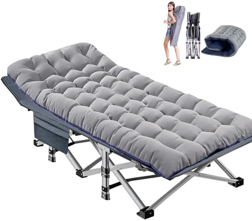 DoCred Oversized XXL Camping Cot with Mattress, 32" Wide Folding Cot by DoCred