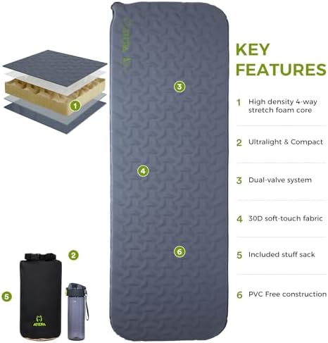 ATEPA Self Inflating Sleeping Pad for Backpacking, 2.3 R-Value - Image 4