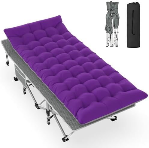 Slendor Folding Camping Cot with Mattress for Adults, 500lbs Portable Bed by Slendor