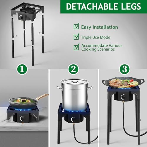 Outvita 1 Burner Propane Gas Stove for Outdoor Cooking, 75,000 BTU - Image 2