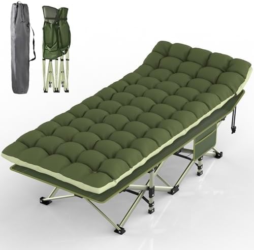 Suteck Camping Cot, Folding Camp Bed for Adults with Soft Thicker Cushion by Suteck