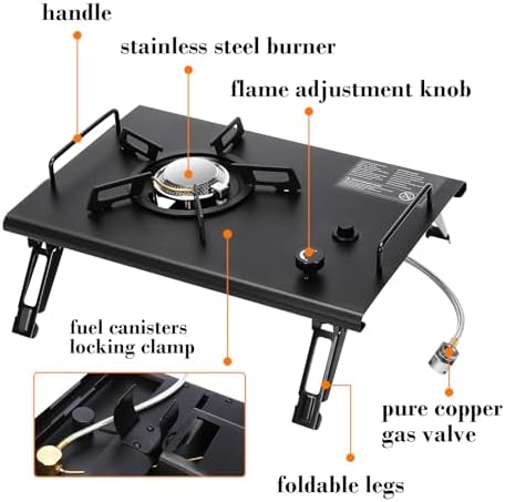 Camping Stove for IGT Table, Portable Isobutane Gas Stove with Carry Bag, 4000W Camp Stove,Folding Propane Burner, IGT Accessories for Picnic, RV, Car Trip, Tailgating, Patio, Backyard - Image 6
