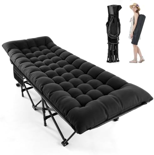 Camping Cot for Adults, Black, 28" Extra Wide by Unknown