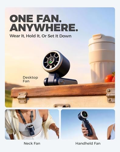 Diveblues Portable Handheld Turbo Fan, 5 Gear Wind, Battery Operated, Up to 12 Working Hours, 3 IN 1 Hand Fan with Air Turbo Tech Cooling Fan for Outdoor Activities, Travel, Working - Image 4