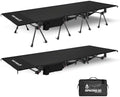 ONETIGRIS SUPRATIROS Extra Large Camping Cot, Height Adjustable Oversized Sleeping Cot with Extending Legs for Camping, Car Trips, Truck, Beach, Office Nap, Sturdy Supports Up to 400lbs (Black) by OneTigris