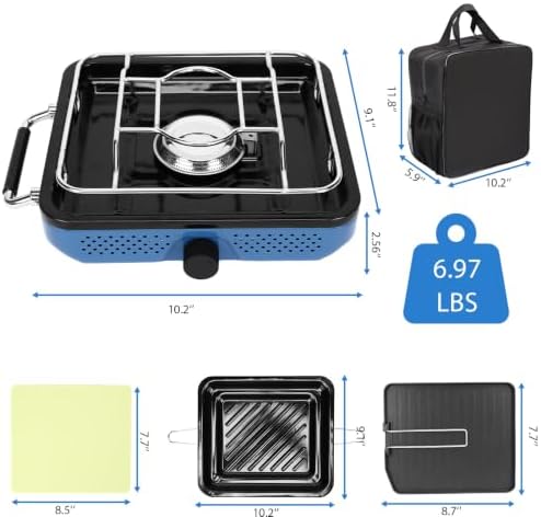 Uniflasy Propane Camping Stove with Carry Bag and Cookware Set - Image 4