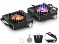 MoKo Propane Camping Stove 2 Burner, 36,000 BTU Infrared & Open Flame Hybrid, Windproof Folding Portable Outdoor Gas Cooking Kit with Frying Pan & Carry Bag For RV, Tailgating, Survival, Black by MoKo