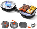 20000 BTU Propane Camping Stove with Cookware Set & Carry Bag Black by Unknown