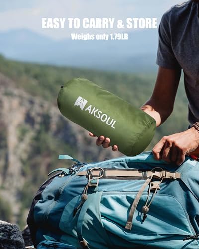 AKSOUL Sleeping Pad Camping Mat: Self Inflating Ultralight & Compact Air Mattress, Connectable Lightweight Inflatable Pad with Built-in Foot Pump for Camping, Hiking, Backpacking - Image 7