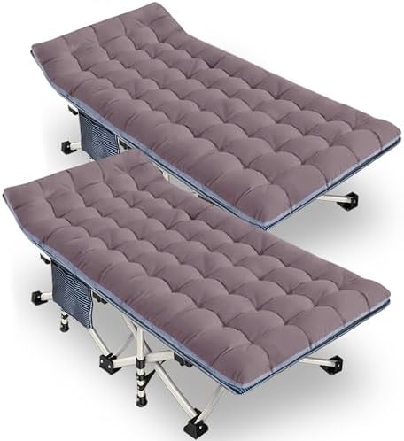 32" Width 2 Pack XXL Cot, Camping Cot with Mattress Comfortable by GETOVIN