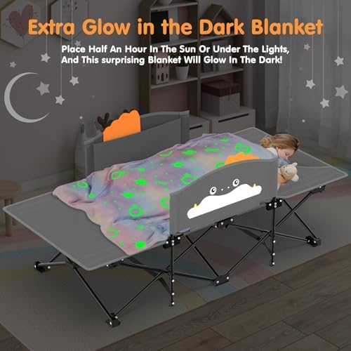 Suteck Kids Camping Cot, Comfortable Cots Bed with Blanket - Image 4