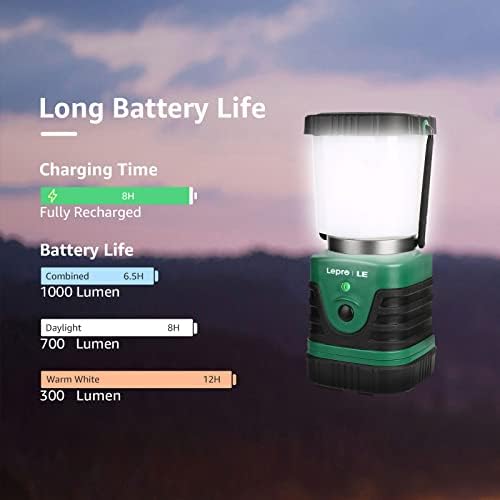 Lepro 1000LM LED Camping Lantern Rechargeable, 4400mAh, 4 Light Modes - Image 3
