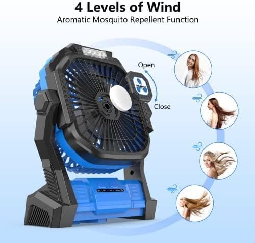 Portable Fan Rechargeable 20000mAh Cordless Battery Powered Camping Fan - Image 3