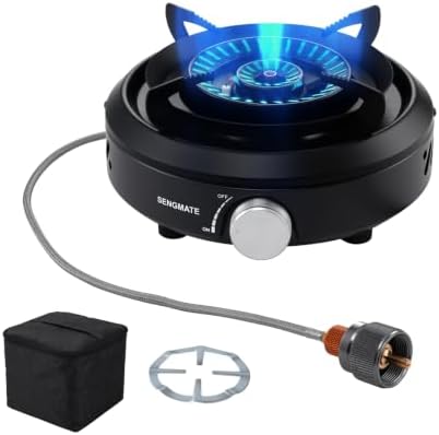 Portable Camping Stove, Powerful 3-Ring Burner, 20,500 BTU Camp Stove by SENGMATE