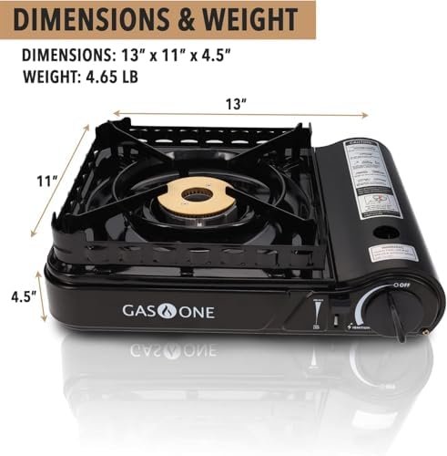 GasOne 15,000 BTU Propane or Butane Stove Dual Fuel Stove Portable Camping Stove - Patented - with Carrying Case Great for Emergency Preparedness Kit - Image 3