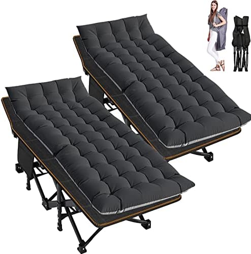 ABORON Camping Cot for Adults, 28 in Wide Folding Bed with Mattress by ABORON