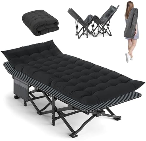 Camping Cot, 28'' Wide Sleeping Cots for Adults, Indoor & Outdoor with Pad by Unknown