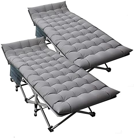DoCred Folding Camping Cot with Mattress, 2 Pack Heavy Duty Folding Cot by DoCred