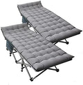 DoCred Folding Camping Cot with Mattress, 2 Pack Heavy Duty Folding Cot by DoCred
