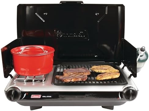 Coleman Tabletop 2-in-1 Camping Grill/Stove, 2-Burner Propane Grill & Stove with Adjustable Burners & 20,000 BTUs of Power, Great for Camping, Tailgating, Grilling - Image 2