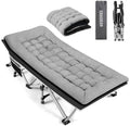 Fragess Portable Camping Cot, Sleeping Cots for Adults, 28" Extra Wide Folding Cot Max Load 600LBS with Thick Mattress, Portable Camping Bed for Outdoor Camp/Office, Home Nap (Black+Grey) by Fragess