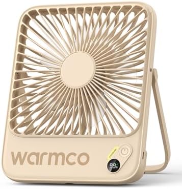 Warmco D3 Portable Travel Fan 10000mAh, Ultra-Slim, 24H Runtime by Warmwinterscoolsummers