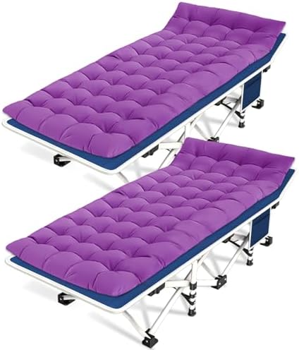 2 Pack Camping Cot with Thick Pad, Cots for Sleeping with Carry Bag by NESDCC