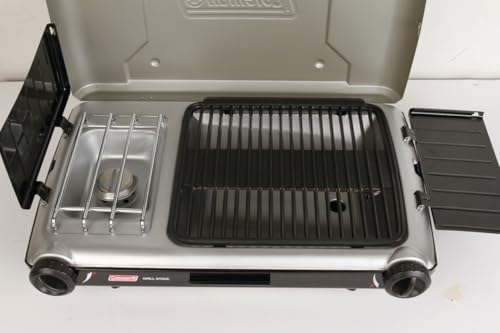 Coleman Tabletop 2-in-1 Grill & Stove with 2 Adjustable Burners, Propane Grill/Stove with Push-Button Starter, Wind Guards, Grease Tray, & 20,000 BTUs of Power for Camping, Tailgating, & More - Image 5