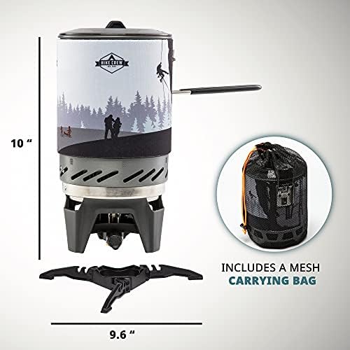 HikeCrew Portable Gas Powered Stove top & Cooking System, Compact Camping Cooktop with 1L Pot, Silicone Lid, Folding Handle & Carry Bag, Perfect for Camping, Hiking, Backpacking, Survival & Emergenc - Image 3