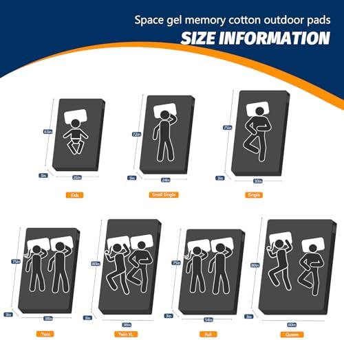 CYMULA Memory Foam Camping Mattress Pad, CertiPUR-US Sleeping Mat, Portable Roll Up Mattress for Adults, Camping Bed Pads for Sleepover, Car Bed with Travel Bag - Image 6
