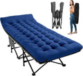 JEAREY Folding Camping Cot for Adults, 32in Wide with Mattress, Navy by JEAREYOutdoorsCollection