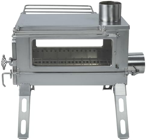 Winnerwell Nomad PLUS M-Sized Hot Tent Stove, Wood Burning Tent Stove with External Air Intake, Double View Windows & Secondary Combustion, AISI 304 Stainless Steel Camping Wood Stove - Image 4