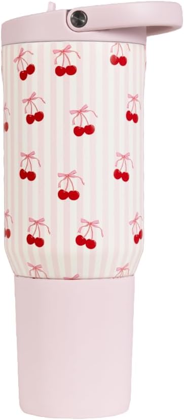 HydroJug Sport - Stainless Steel Tumbler with Straw, Vacuum Insulated, 20oz Leakproof Water Bottle, Ergonomic Design, Reusable, Dishwasher Safe, Rubber Base, Durable for Gym or Outdoors, Sweet Cherry - Image 5
