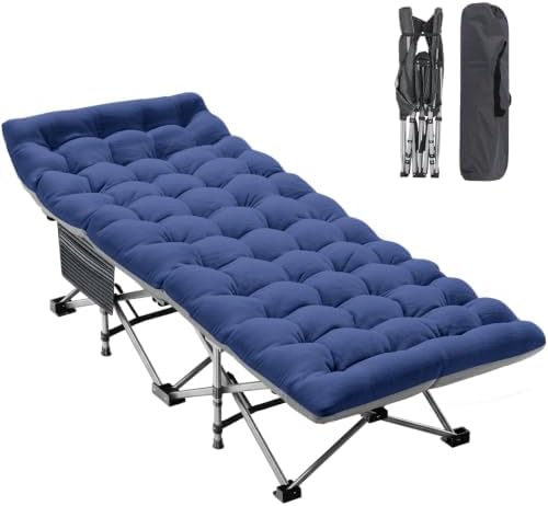 DoCred Folding Camping Cot with Mattress, Heavy Duty Folding Cot by DoCred