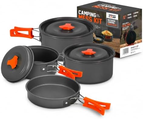 Smokey Camp Camping Cookware Mess Kit Set with Stove - Backpacking Camping Pots and Pans Set, All in One Non-Stick Camping Cooking Set, Portable Stove, Hiking, Picnic, Outdoor & Camping Cookware Set - Image 7